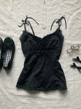 Gothic Crop Top Punk Vintage Clothes Lace Sling Hotsweet Girl 2000s Camis Bow Aesthetic Y2k Tank Corset Topss